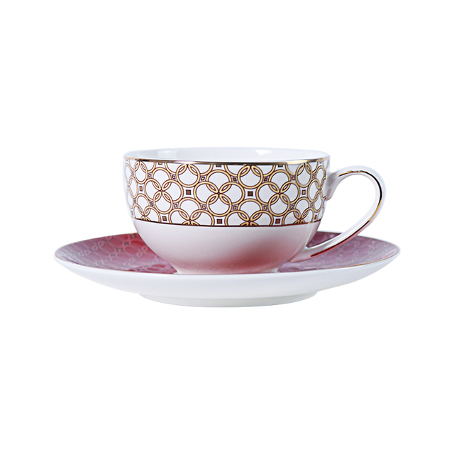 High End Bone China Coffee Cup Luxury American Coffee Cup for Hotel Salon
