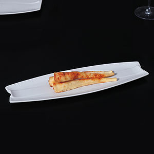 Chaozhou Ceramic Plate Restaurant White Porcelain Rectangular Plate for Sushi Dinnerware Long Plate
