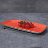 Red Rectangular Plate Porcelain 35.5*18.9*2.7CM