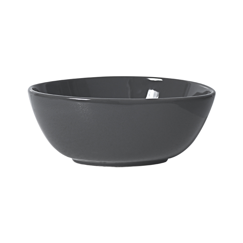 Durable Ceramic Irregular Square Bowl-Dark Grey