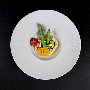 11.25 inch White Porcelain Pasta Plate Soup Plate Restaurant Dinnerware