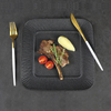 Porcelain Square Dinner Plate Dinnerware New Design Matt Frosting Black Restaurant Plate