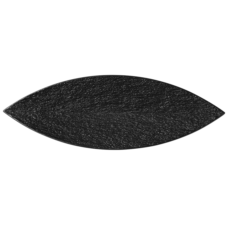 Leaf Shaped Plate Ceramic Black white matte cake plate sushi plate