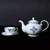 GUCI Restaurant Tableware Cafe Teapot Blue Decal Arabric Bone China Teapot