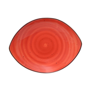 Porcelain Red Oval Bowl 9/10 inch Size
