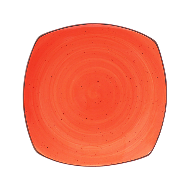 Red Tableware Ceramic Square Irregular Dinner Plate Porcelain Glazed Serving Dishes Christmas Dinnerware Restaurant 