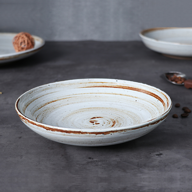 Ceramic Rustic Plate Salad Plate for Food Restaurant Dinnerware