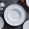 White Porcelain Wide Rim Unique Design Pasta Plate for Hotel