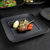 Porcelain Square Dinner Plate Dinnerware New Design Matt Frosting Black Restaurant Plate