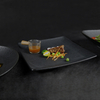 Porcelain Square Dinner Plate Dinnerware New Design Matt Frosting Black Restaurant Plate