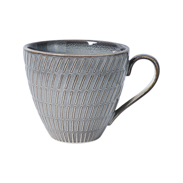 5 Ounce Grey Porcelain Coffee Cup And Saucers for Sale