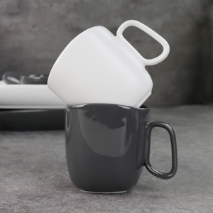 Black And White Ceramic Mugs Under Glazed Porcelain Mugs Cups