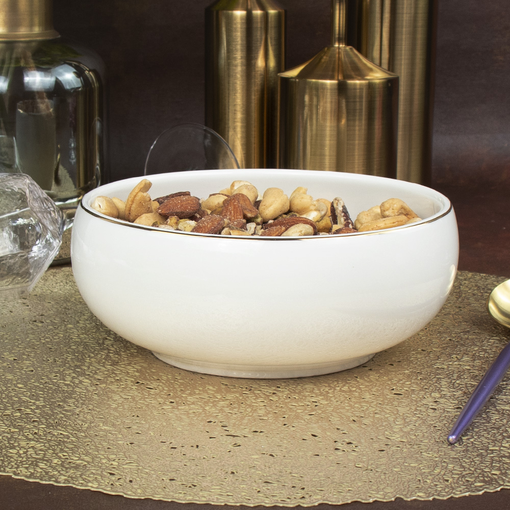 Ceramic soup bowls Deep Bowl with gold rim