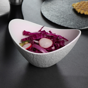 Matte White Ceramic Bowls Restaurants Salad Bowls Porcelain
