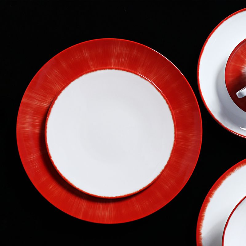 Christmas Dinnerware Set Red Trim Bone China Plates Dinnerware Set