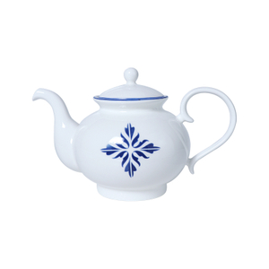 GUCI Restaurant Tableware Cafe Teapot Blue Decal Arabric Bone China Teapot