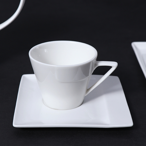 5 Oz Ceramic Coffee Cup Saucer White Porcelain Coffee Cup Set