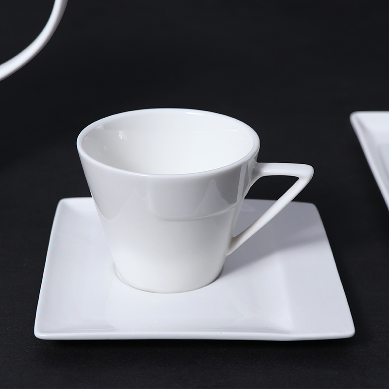 5 Oz Ceramic Coffee Cup Saucer White Porcelain Coffee Cup Set