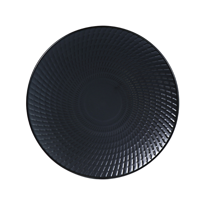 Black Glossy Glazed Ceramic Plate Dish