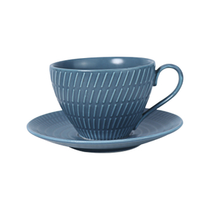 Matte Royal Blue Porcelain Coffee Cups And Plates
