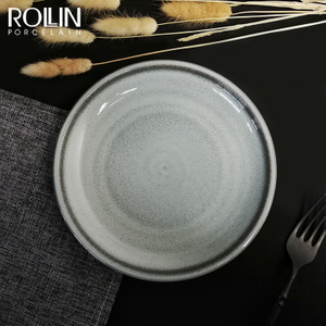 Grey Stoneware Plates Under Glazed Porcelain Dinner Plate