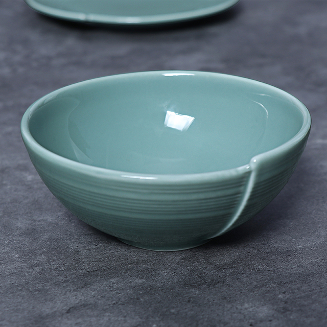 Chinese Porcelain Tableware 5" Bowls Ceramic Irregular Design Crockery Dessert Bowls Serving Dishes For Restaurant