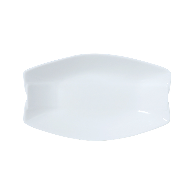 Chaozhou Ceramic Plate Restaurant White Porcelain Rectangular Plate for Sushi Dinnerware Long Plate