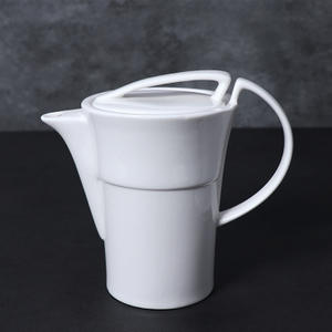 Unique Design White Porcelain Teapot for Home 