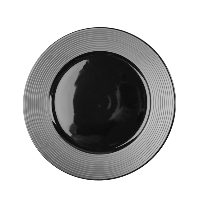 Factory production supply hotel restaurant black dinner plates luxury plates and dishes earthenware dishes