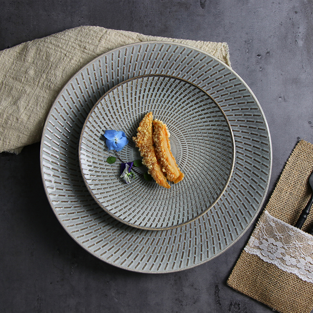 A set of beautiful vintage kiln grey tableware