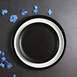 Black Ceramic Round Plate, Matte Porcelain Dinner Plate- 10 Inch
