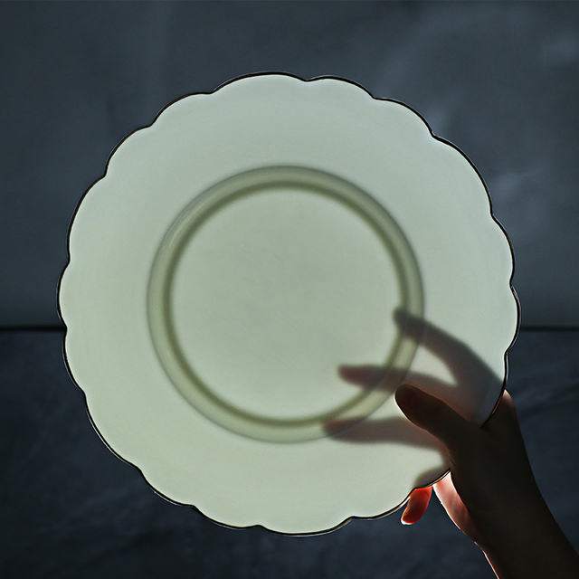 LINGDONG Fine Bone China Plates White