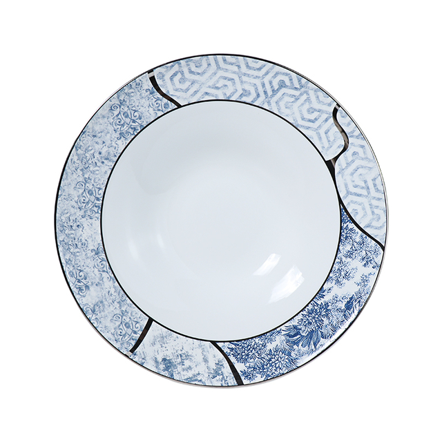 Horeca Wide Big Slad Plate Taper Soup Plate Bone China Restaurant Dinnerware