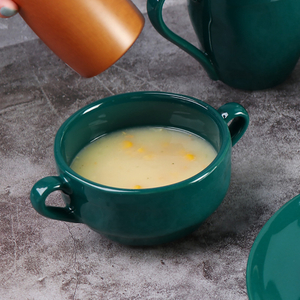 Ceramic Corn Soup bowl-green