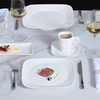 White porcelain dinnerware set square plate collection