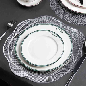 Stacked wholesale porcelain dinner plates for commercial restaurant supply