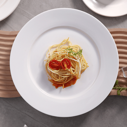 White Custom Ceramic Party Appetizer Plates Porcelain Dinner Plate For Restaurants Hotel