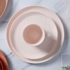 Hot Selling Light Pink Dinnerware Restaurant Plates Under Glazed Wedding Vajilla Tableware