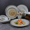 Restaurant Tableware Under Glazed Stoneware Kitchenware Porcelain Plates And Crockery Dishes Round Dinner Plates