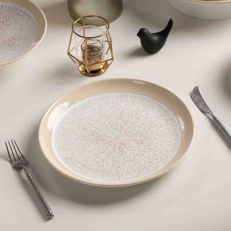 Commercial hotel restaurant plates stacked inside a busy kitchen from a trusted dinnerware