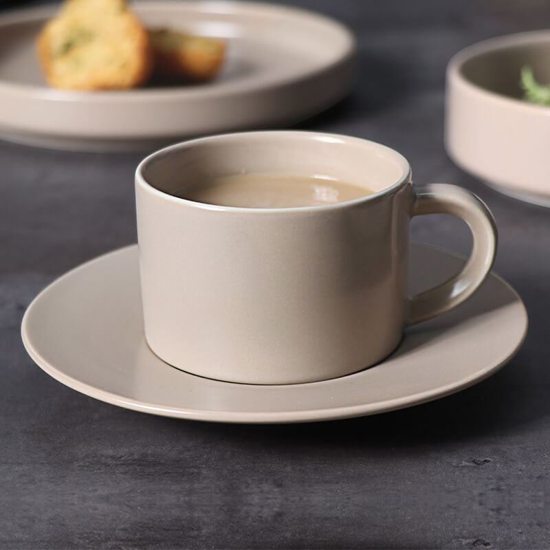 Porcelain coffee cup and saucer hotel dining set
