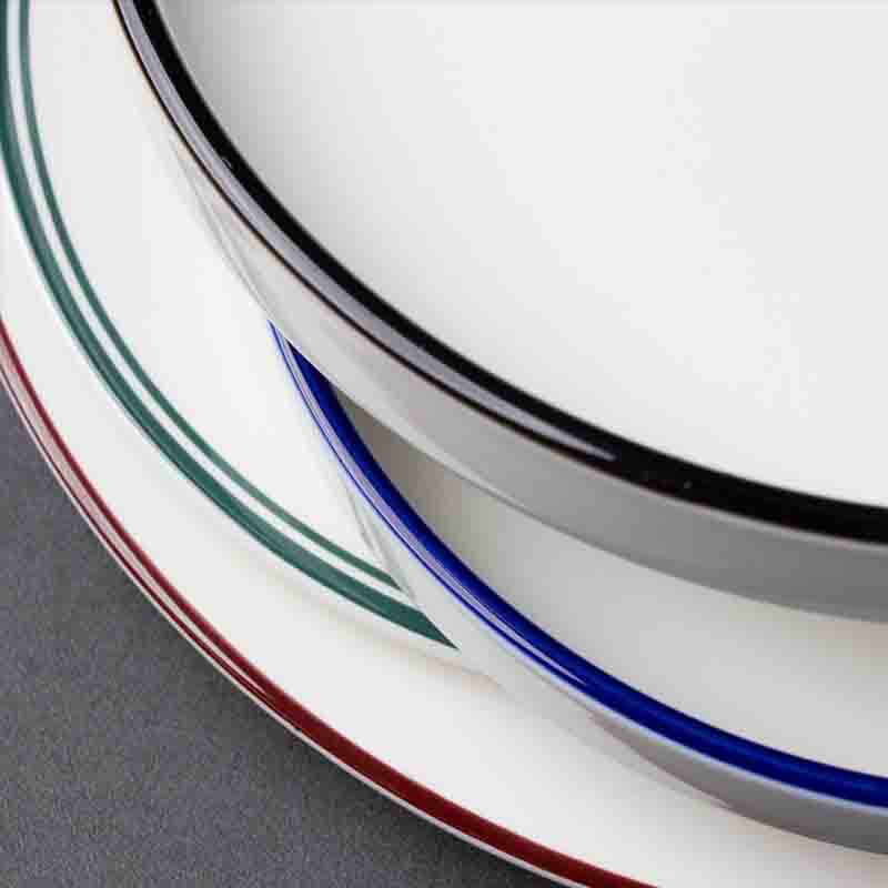 Custom rim options for wholesale commercial porcelain plates factory