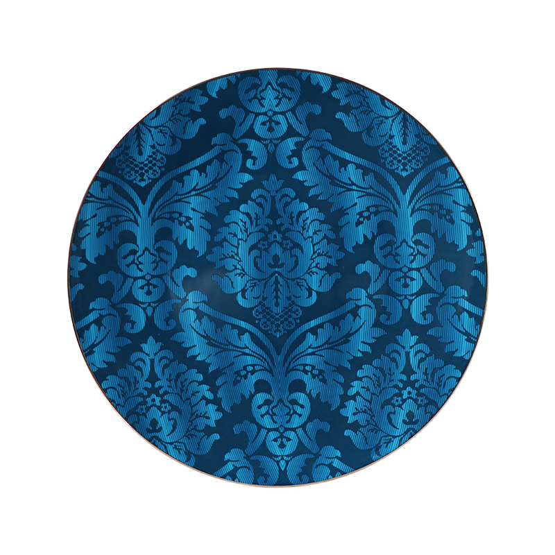 High End Blue Bone China Appetizer Plates For Restaurant And Hotels