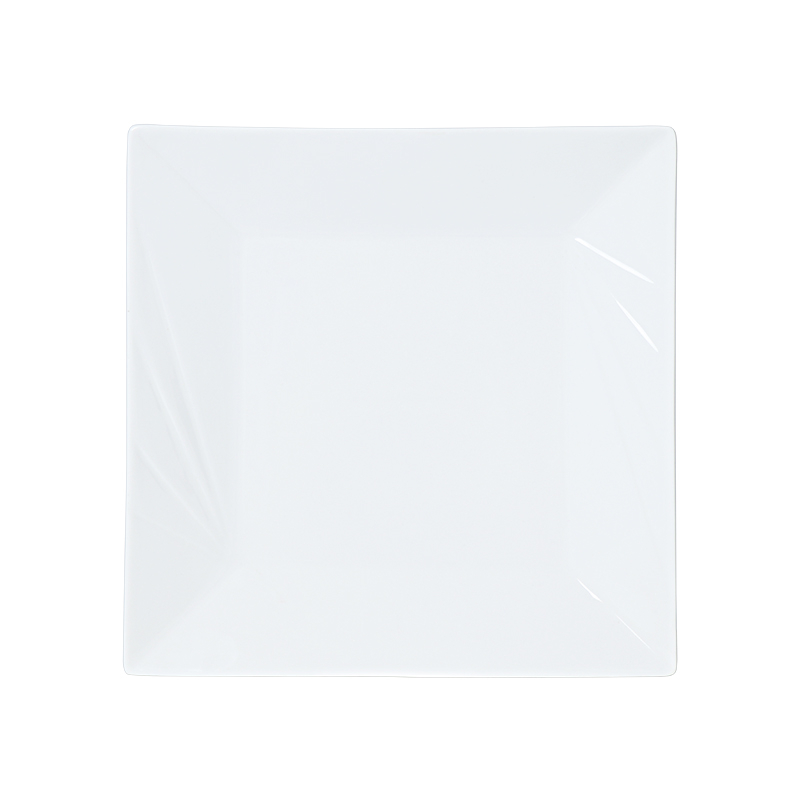 White Square Dinner Plate Porcelain Square Restaurant Plate Dinnerware
