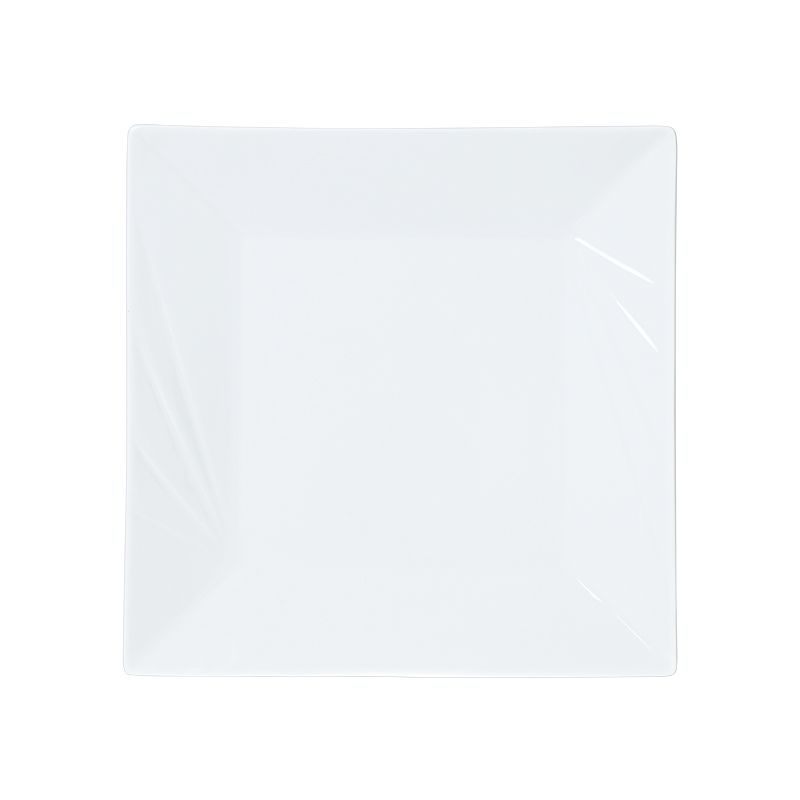 White Square Dinner Plate Porcelain Square Restaurant Plate Dinnerware