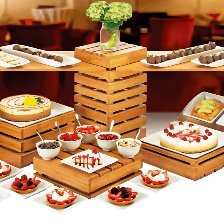 Buffet Wood Display Rack Catering Woodware for Hotel