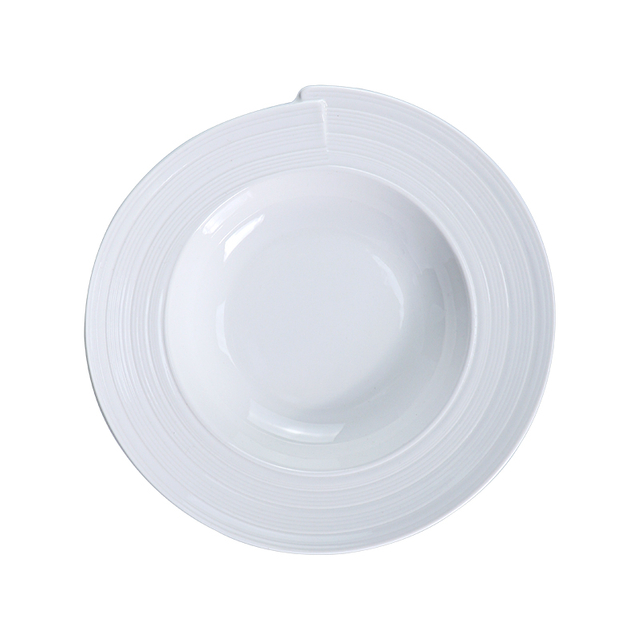 Kitchen Hotel Crockery White Wave Dinner Set And Plates