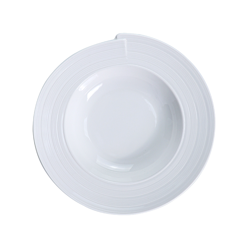 Kitchen Hotel Crockery White Wave Dinner Set And Plates