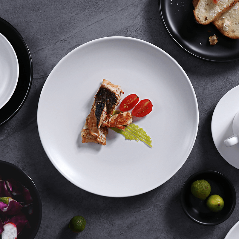 Entree Plates Customized Dinner Dessert Plate Round Italian Best White Porcelain Plates For Restaurants Tableware Party Rental