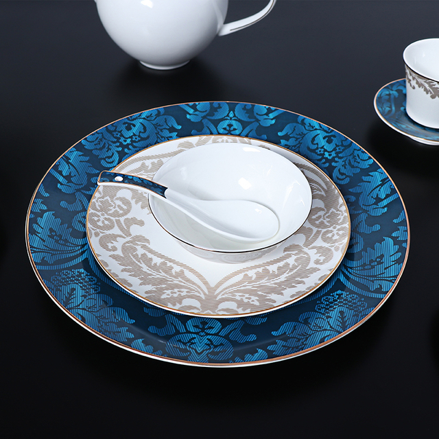 Kazakhstan Hotel Dinnerware Luxury Bone China Tableware Plates